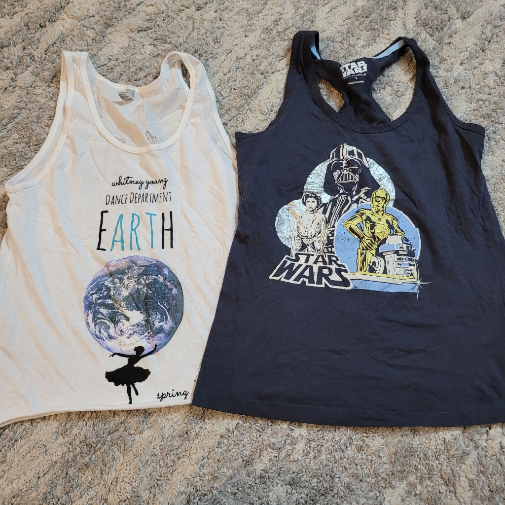 Star Wars + Withe Tan Top.